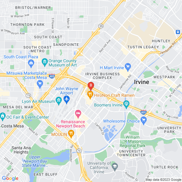 Kaveh Law Firm location map: 2102 Business Center Dr, Irvine, CA