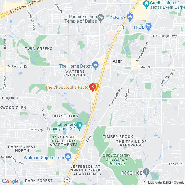 Towing In Allen Tx location map: 970 Garden Park Dr, Allen, TX