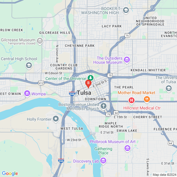 Powerhouse Investigations location map: Po Box 700026, Tulsa, OK